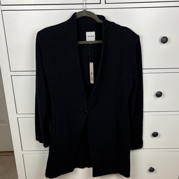 NIC+ZOE Sweaters - NWT Nic & Zoe Black Onyx Sweater Blazer One Button - L